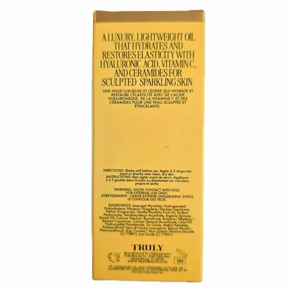 TRULY Golden Glaze Luxury Body Oil NEW Beauty Moisturizer Vitamin C Glitter - Picture 7 of 10